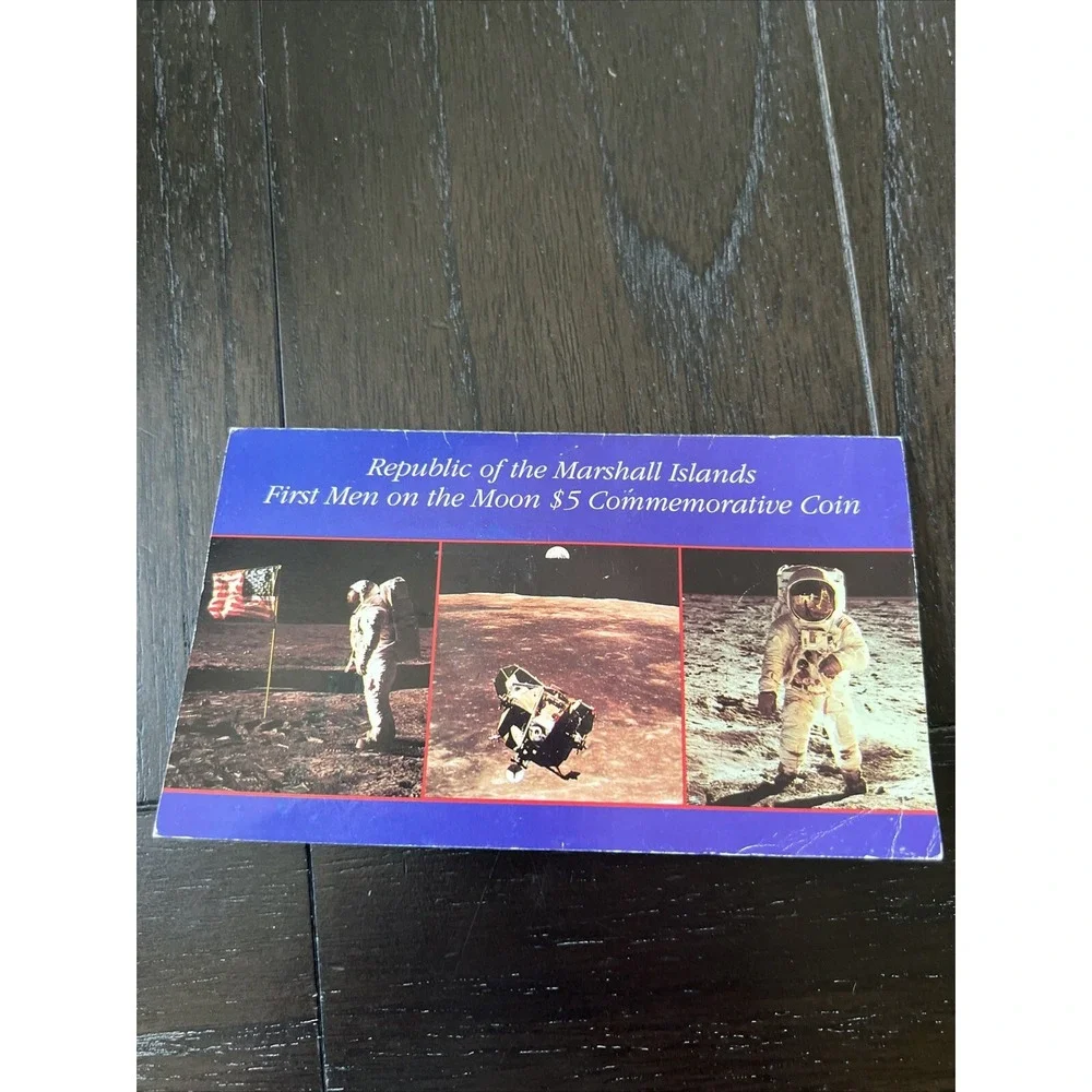 1989 FIRST MEN ON THE MOON 5 DOLLAR $5 COIN REPUBLIC OF THE MARSHALL ISLANDS NEW